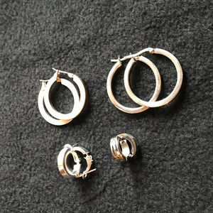 Lot of sterling hoop earrings